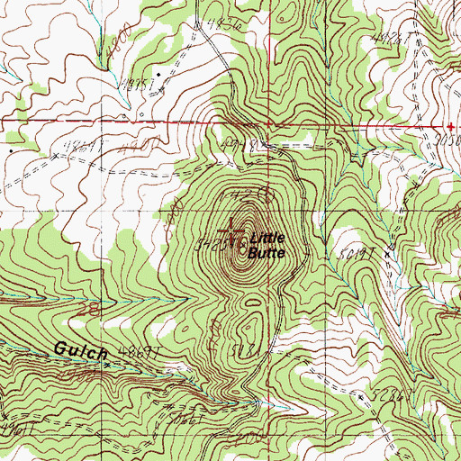 Topographic Map of Little Butte, MT
