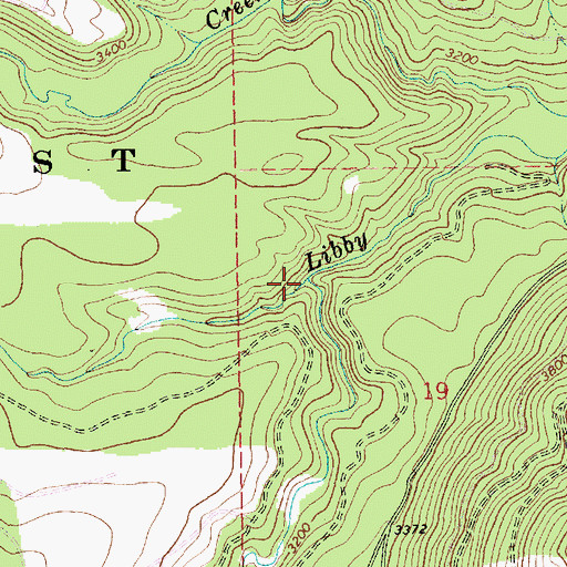 Topographic Map of Little Cherry Creek, MT