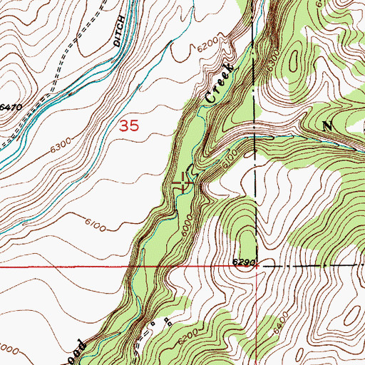 Topographic Map of Little Cottonwood Creek, MT