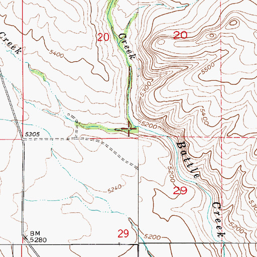 Topographic Map of Little Creek, MT