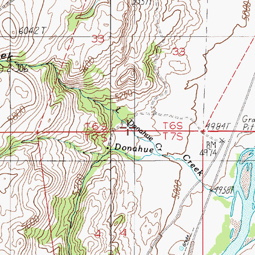 Topographic Map of Little Donahue Creek, MT