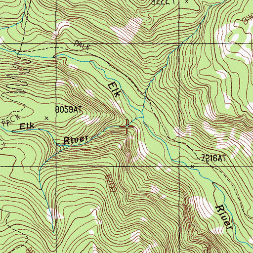 Topographic Map of Little Elk River, MT