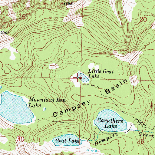 Topographic Map of Little Goat Lake, MT