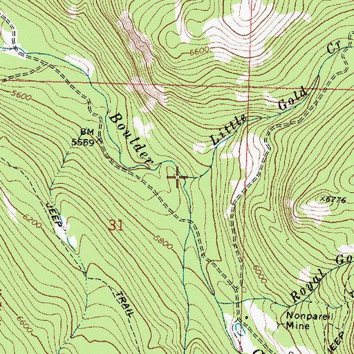 Topographic Map of Little Gold Creek, MT
