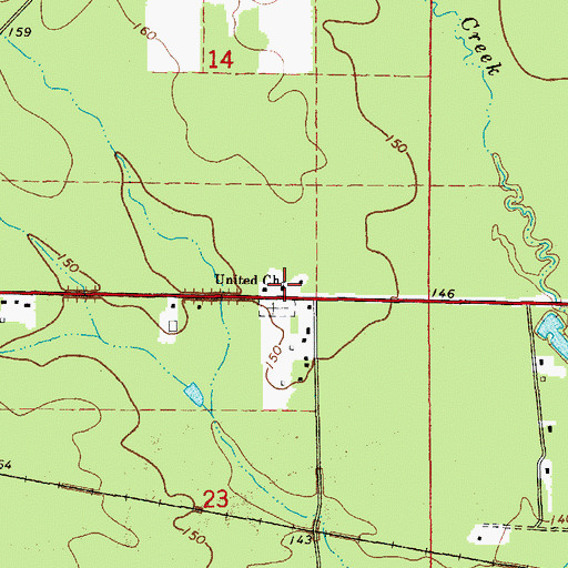 Topographic Map of Unity Baptist Church, AR