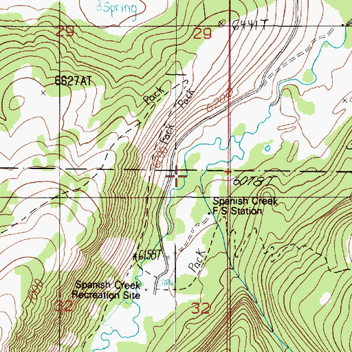 Topographic Map of Little Hell Roaring Creek, MT