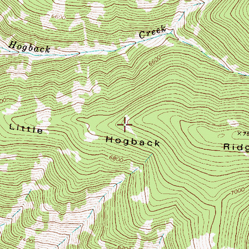 Topographic Map of Little Hogback Ridge, MT