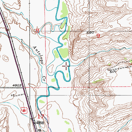 Topographic Map of Little Indian Creek, MT