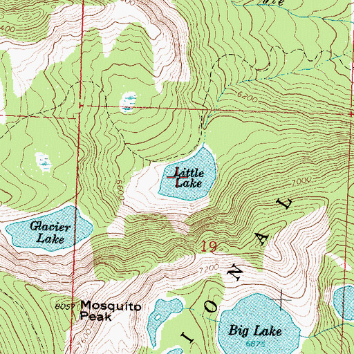 Topographic Map of Little Lake, MT