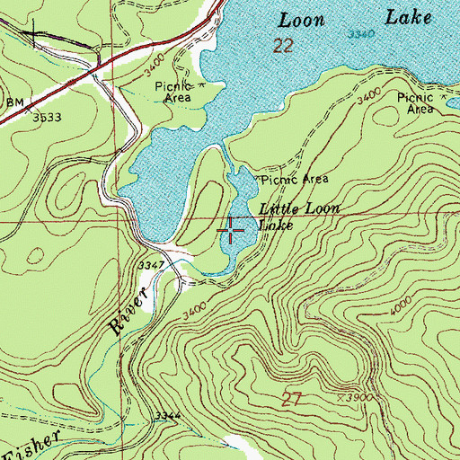 Topographic Map of Little Loon Lake, MT