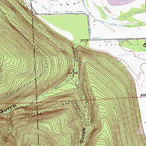 Topographic Map of Little Martin Gulch, MT