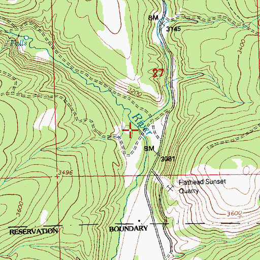 Topographic Map of Little Meadow Creek, MT