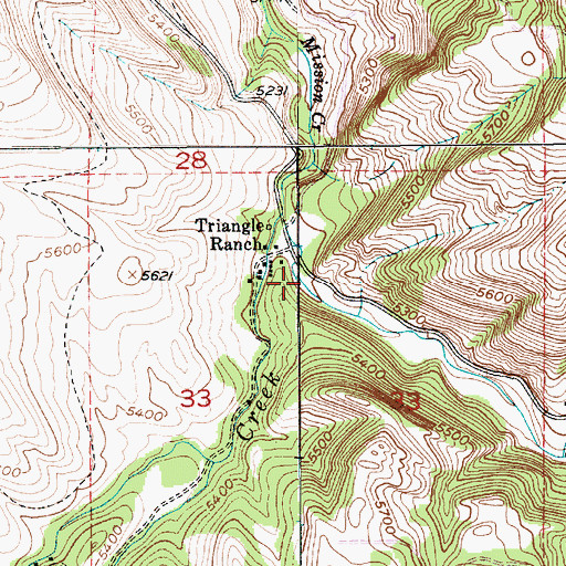 Topographic Map of Little Mission Creek, MT