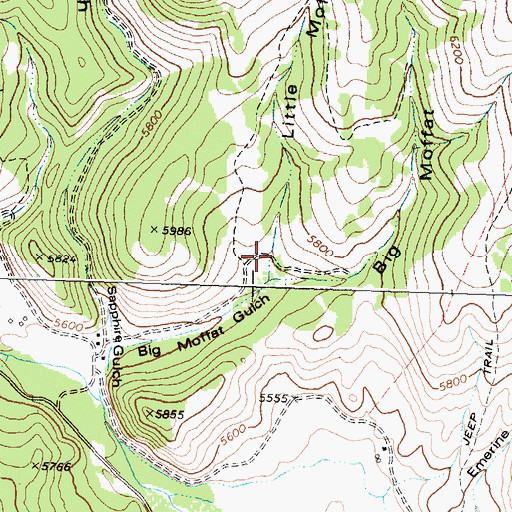 Topographic Map of Little Moffat Gulch, MT