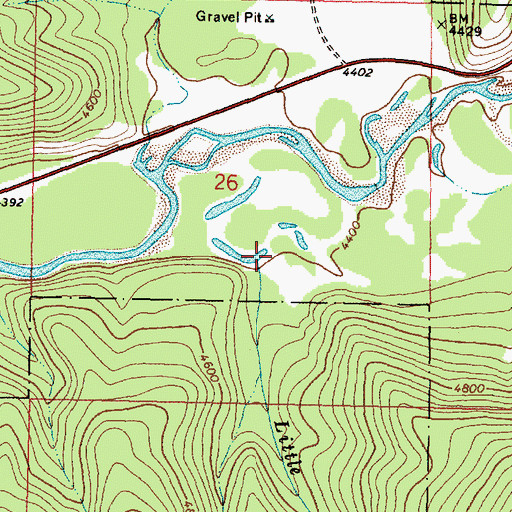 Topographic Map of Little Moose Creek, MT