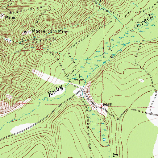 Topographic Map of Little Moosehorn Creek, MT
