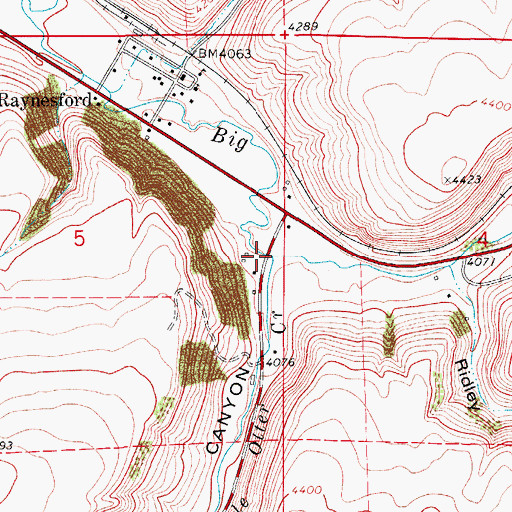 Topographic Map of Little Otter Creek, MT