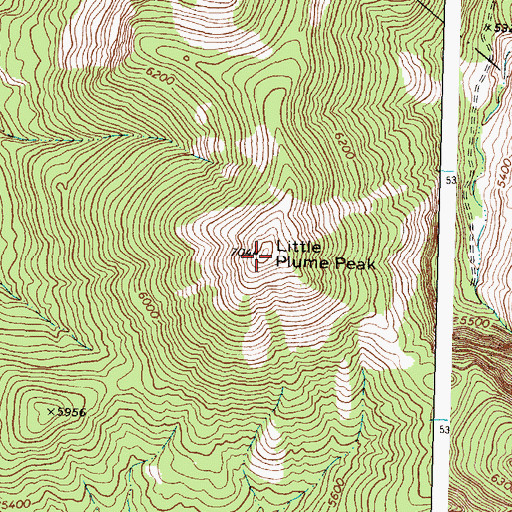 Topographic Map of Little Plume Peak, MT