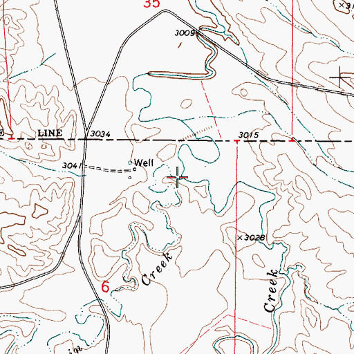 Topographic Map of Little Pumpkin Creek, MT