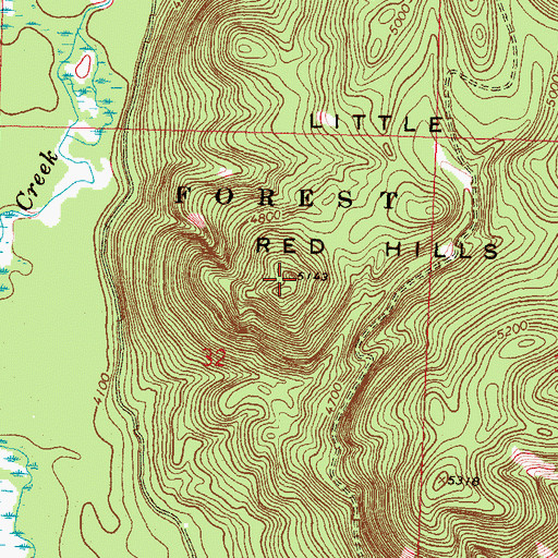 Topographic Map of Little Red Hills, MT