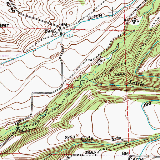 Topographic Map of Little Rock Creek, MT