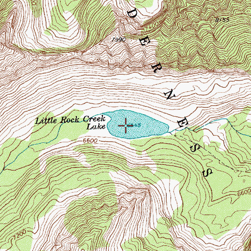 Topographic Map of Little Rock Creek Lake, MT