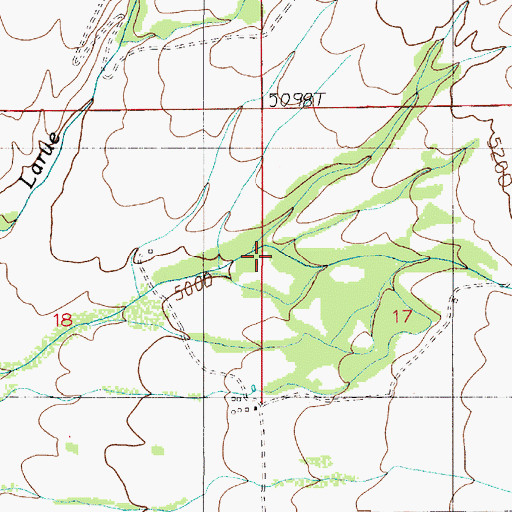 Topographic Map of Little Rocky Canyon, MT
