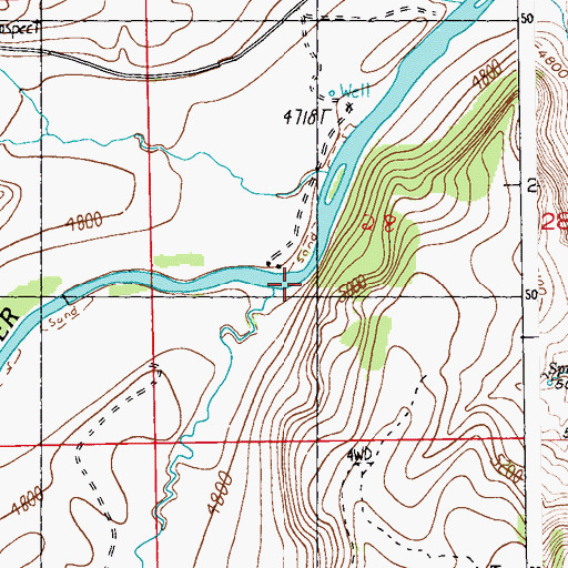 Topographic Map of Little Rocky Creek, MT