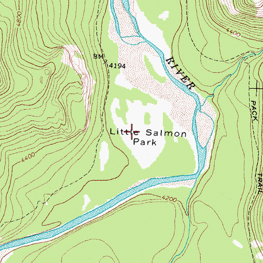 Topographic Map of Little Salmon Park, MT