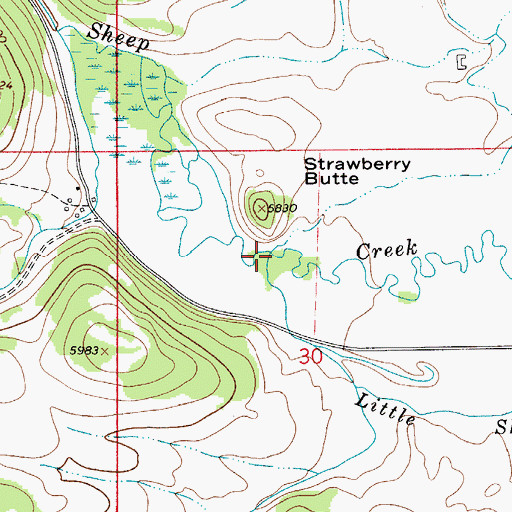Topographic Map of Little Sheep Creek, MT