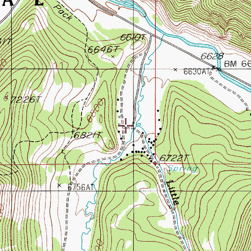 Topographic Map of Little Spring Creek, MT