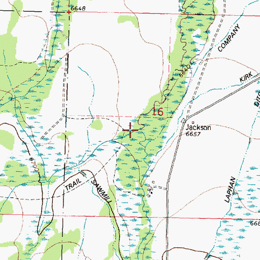 Topographic Map of Little Swamp Creek, MT