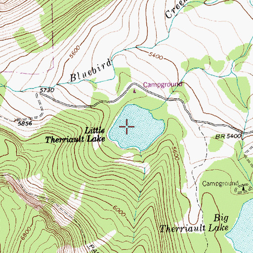Topographic Map of Little Therriault Lake, MT