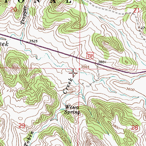Topographic Map of Little Tobin Creek, MT