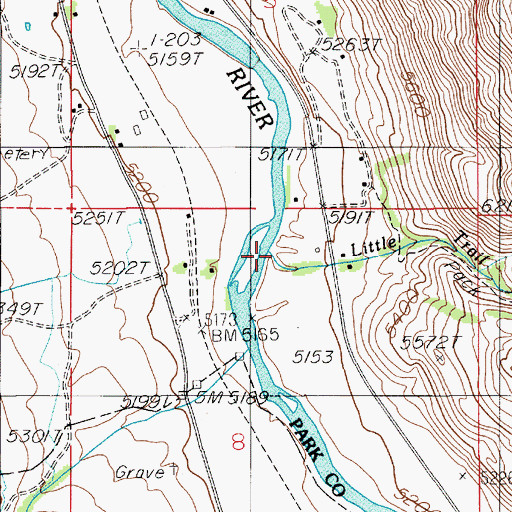 Topographic Map of Little Trail Creek, MT