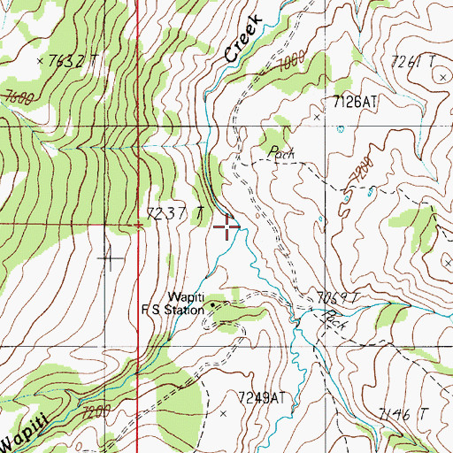 Topographic Map of Little Wapiti Creek, MT