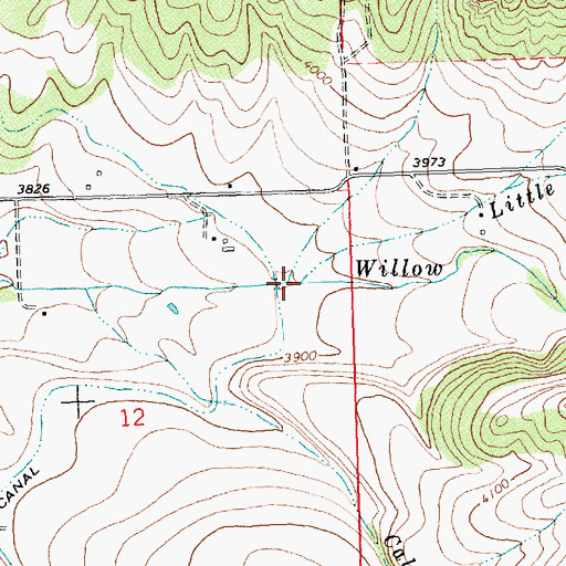Topographic Map of Little Willow Creek, MT