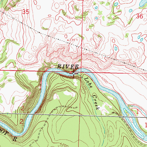 Topographic Map of Lobe Creek, MT