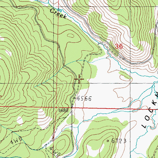 Topographic Map of Lockhart Guard Station, MT