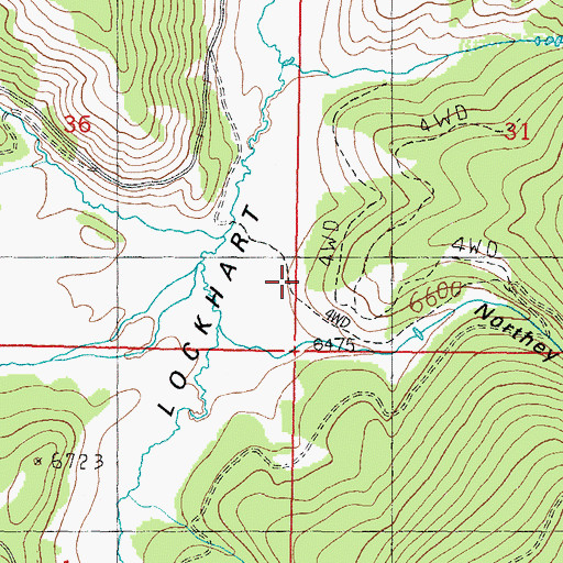 Topographic Map of Lockhart Ranch, MT