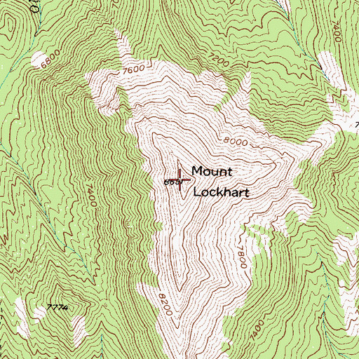 Topographic Map of Mount Lockhart, MT