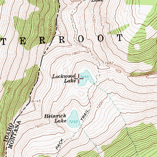 Topographic Map of Lockwood Lake, MT