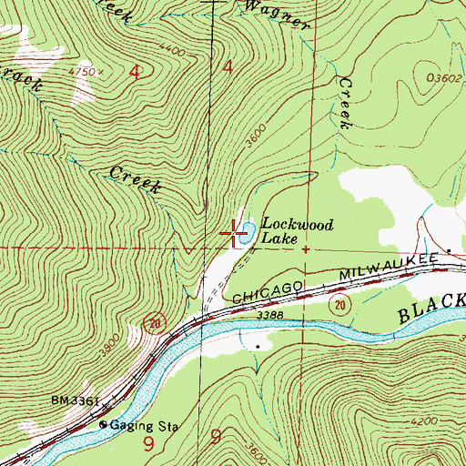 Topographic Map of Lockwood Lake, MT