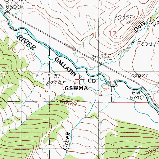 Topographic Map of Lodgepole Creek, MT