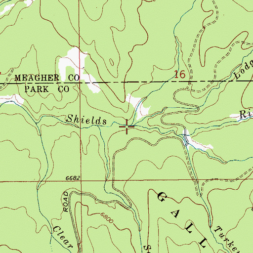 Topographic Map of Lodgepole Creek, MT