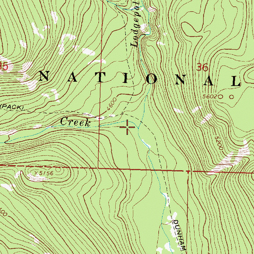 Topographic Map of Lodgepole Creek, MT