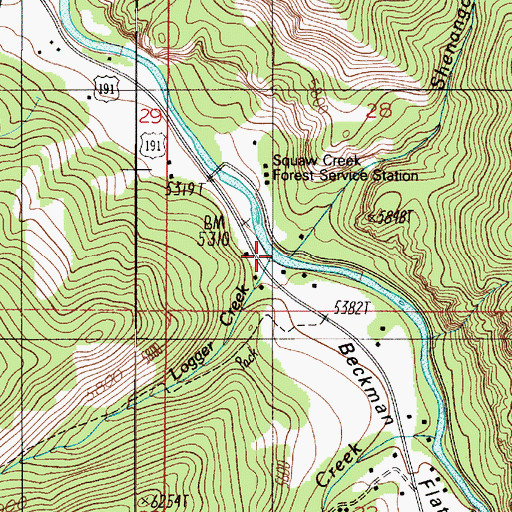 Topographic Map of Logger Creek, MT