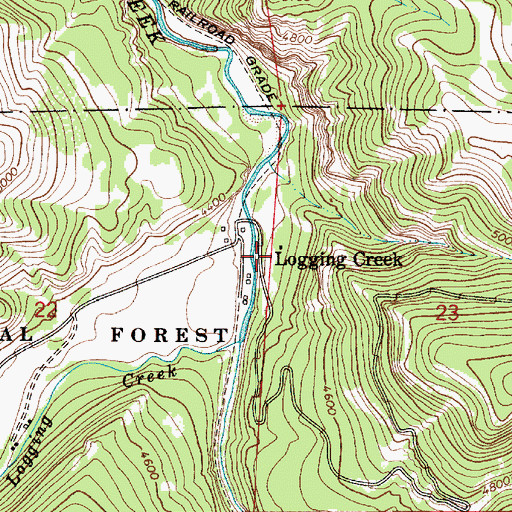 Topographic Map of Logging Creek, MT