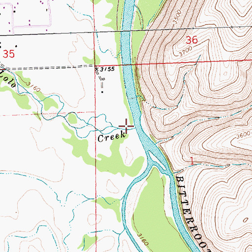 Topographic Map of Lolo Creek, MT