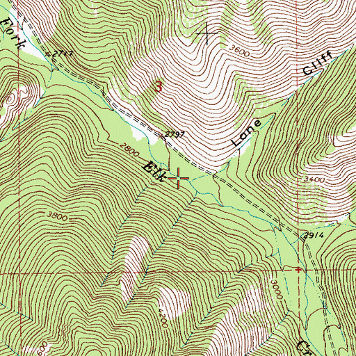 Topographic Map of Lone Cliff Gulch, MT
